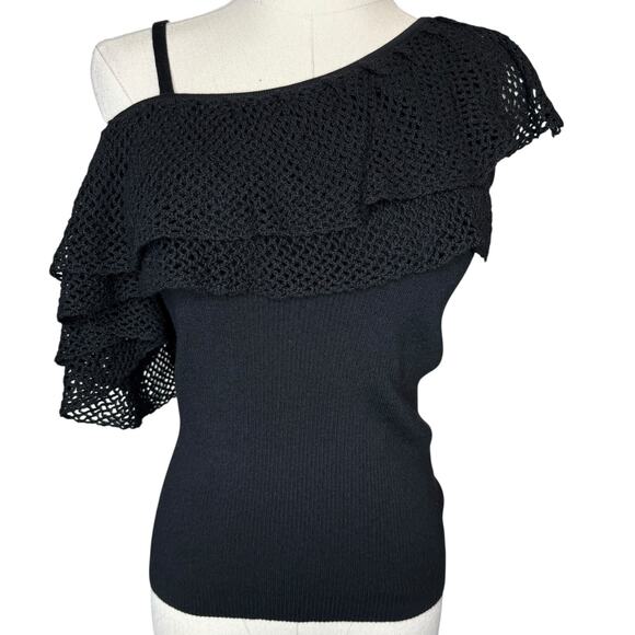 Cacharel Tops - Cacharel Silk Cashmere Blend Knit Crochet Top